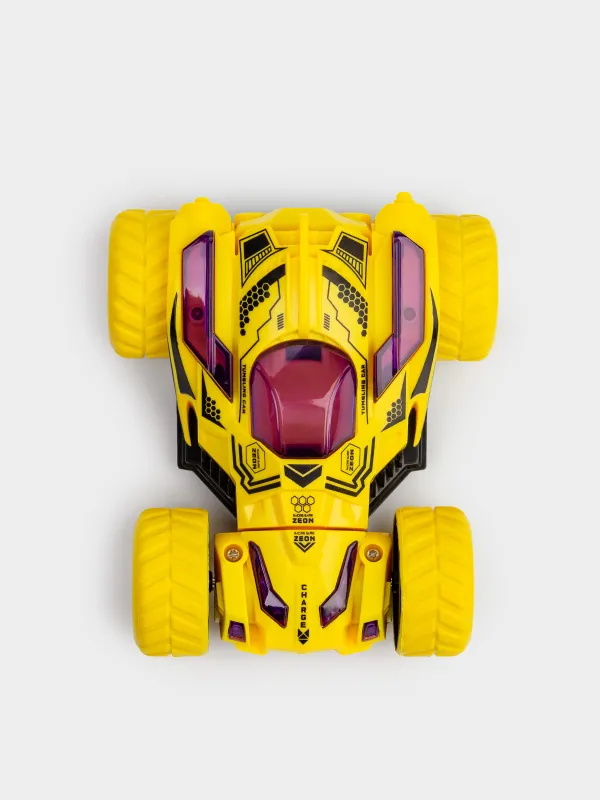 Игрушка, 12х5 см, пластик, желтая, Машина-перевертыш, Kids cars, image-3