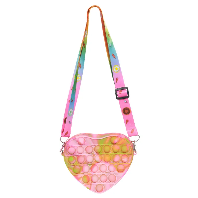 Игрушка-антистресс Pop-it, 15 см, силикон, цветная, Сумка сердце, Pop-it, image-0