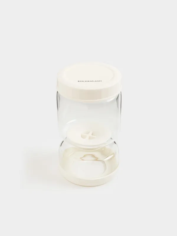 Маринадталған тағамдарға арналған құты, 300/600 мл, қос шыны/силикон, сарғылт-қоңыр, Laneri, image-2