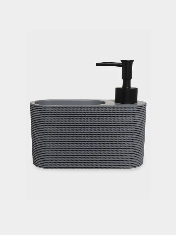 Жуғыш зат диспенсері, 250 мл, органайзер, ысқышы бар, полирезин/пластик, сұр, Grey steel, image-1