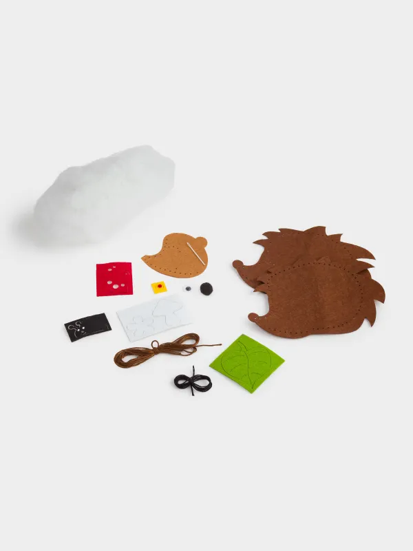 Шығармашылыққа арналған жиынтық, 13х15 см, қолөнер, киіз, салпыншақ, Кірпі, Creativity, image-1