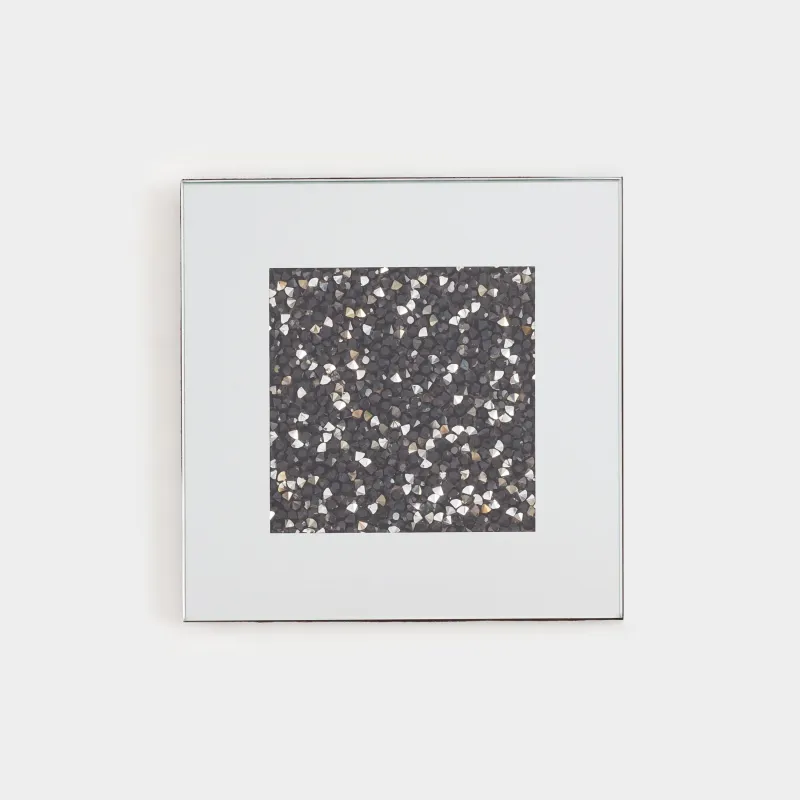 Саптыаяқ тұғыры, 10 см, шыны, шаршы, айна, Қара кристалдар, Glossy crystal, image-1
