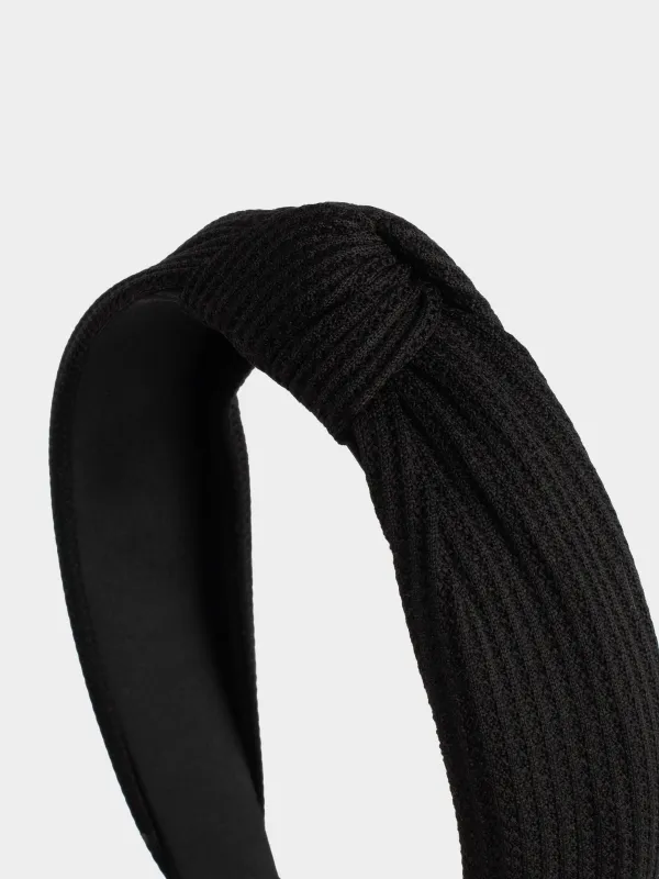 Ободок для волос, 13х15 см, полиэстер/пластик, черный, Basic, image-4