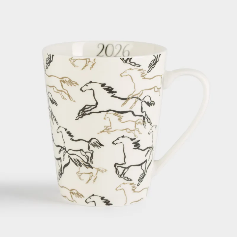 Саптыаяқ, 420 мл, фарфор N, сарғылт-қоңыр, Жылқылар, Horse