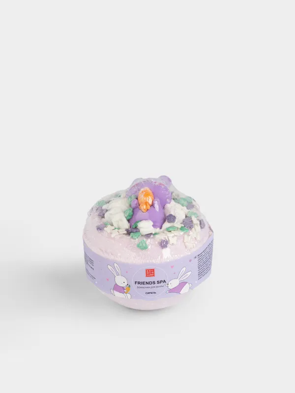 Бомбочка для ванны, 130 гр, с игрушкой, в ассортименте, сиреневая, Сирень, Зайка, Friends spa, image-3