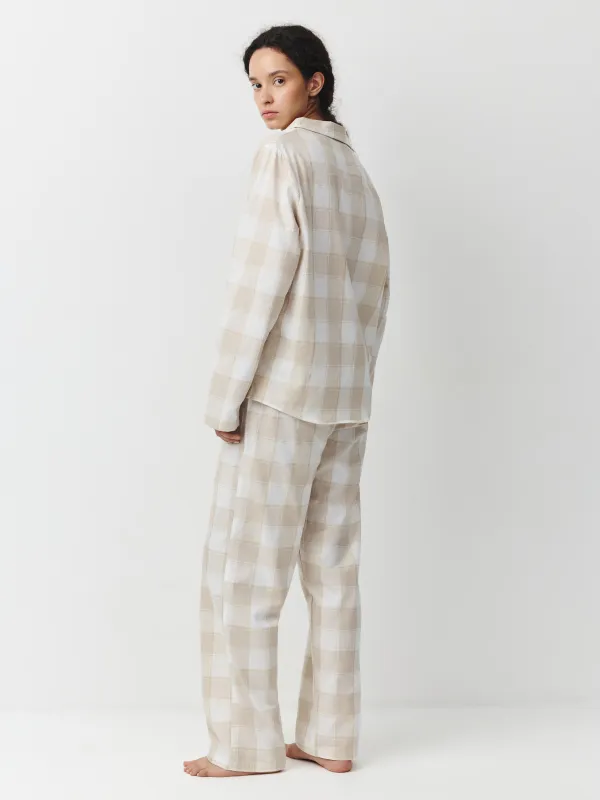 Әйелдерге арналған костюм, үйге арналған, өлшемі S, шалбармен, мақта, сарғылт-қоңыр және сүт түстес, Тор, Stacey, image-3