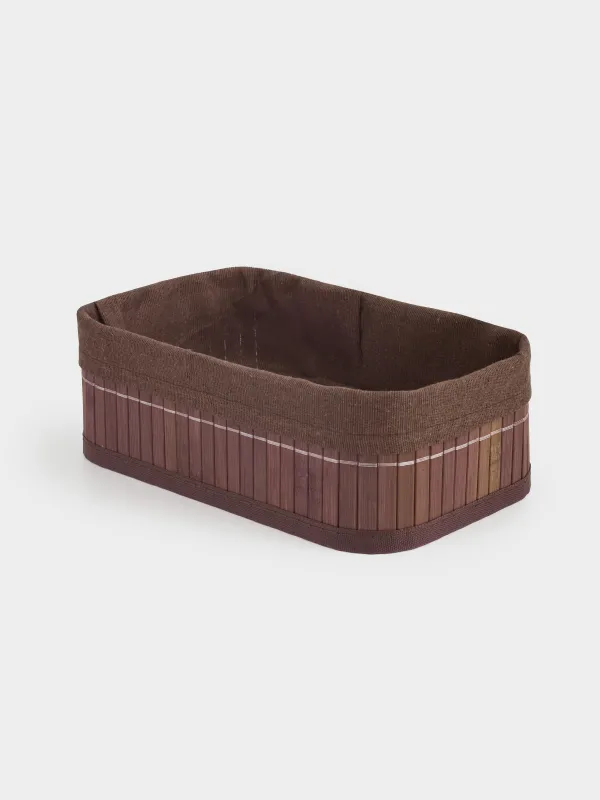 Сақтау себеті, 25х15х8 см, бамбук/мақта, тікбұрышты, қоңыр, Stem, image-2