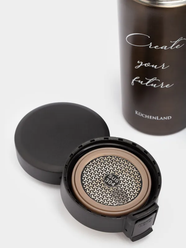 Термокружка, 380 мл, сталь/пластик, графитовая, матовая, Create your future, Voyage, image-3