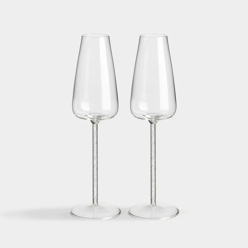 Бокал для шампанского, 2 шт, со стразами, Sorento crystal