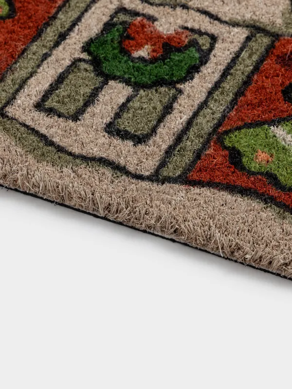 Есік алды кілемшесі, 40х60 см, кокос/ПВХ, фигуралы, қызыл, Үй, House built, image-3