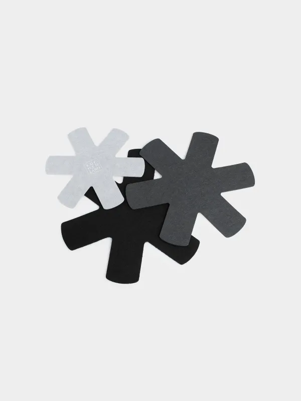 Набор протекторов для сковород, 3 шт, 38/34/27 см, фетр, серый, Assist, image-4