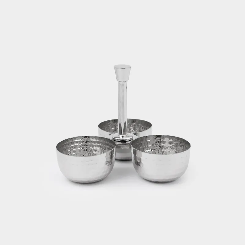 Подставка для закусок, 19х16 см, 3 отд, с ручкой, металл, Fantastic R