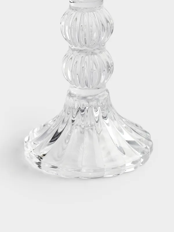 Подсвечник, 14 см, для цилиндрической/тонкой свечи, на ножке, разборный, стекло, Ribby, image-3