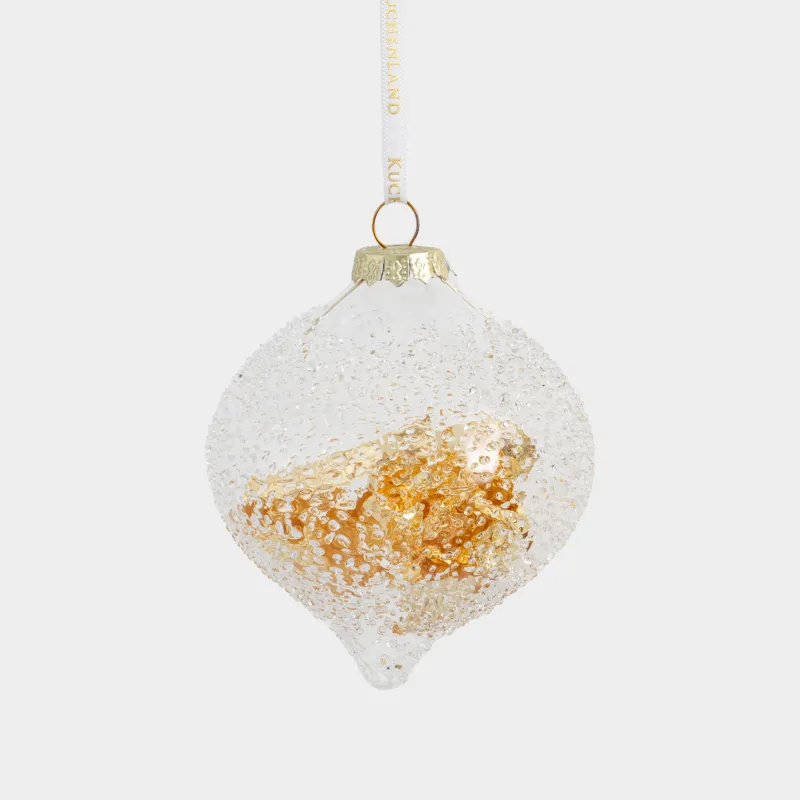 Шырша ойыншығы, 9 см, шыны, алтын, Аязды шар, Ball filler