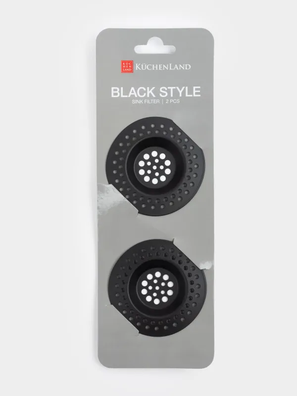 Раковина сүзгісі, 7 см, 2 дана, болат, Қара, Black style, image-4