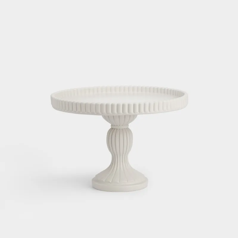 Блюдо на ножке, 23х16 см, полирезин бежевое, Antic