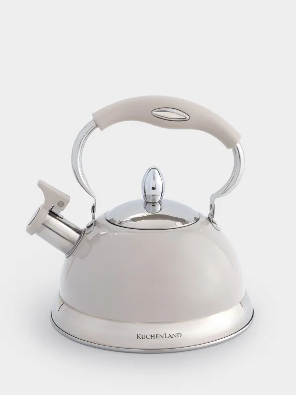Чайник, 2,7 л, cо свистком, сталь, серый, Whistle, image-0
