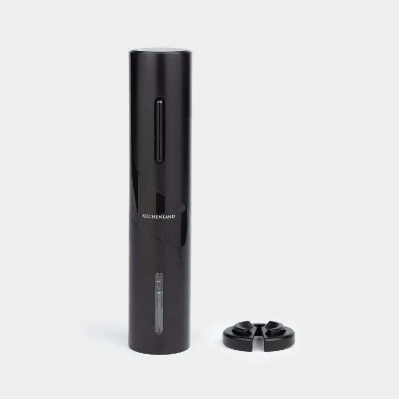 Штопор электрический, 23 см, с резаком для фольги, пластик, черный, Bar