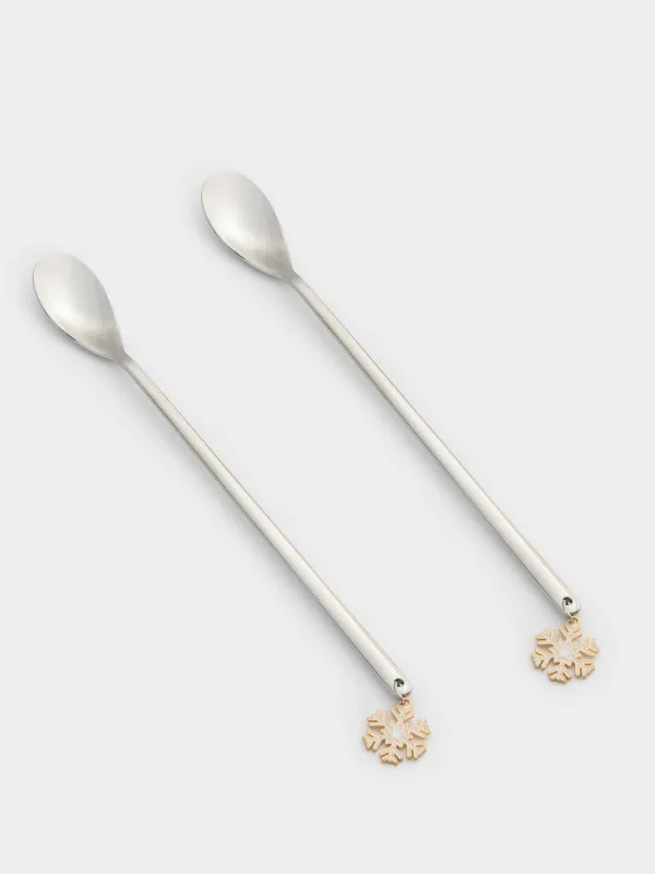 Десерт қасығы, 19 см, 2 дана, болат, күміс, Қар ұшқындары, Snowfall, image-0