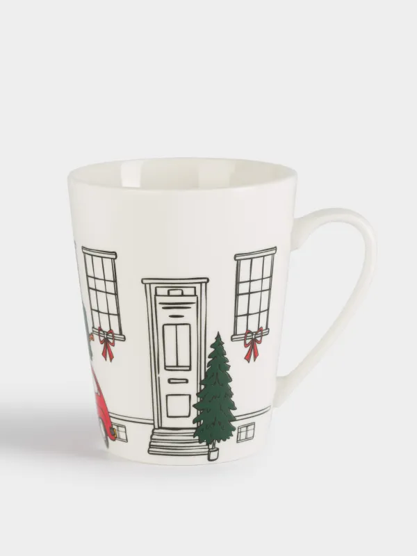 Саптыаяқ, 420 мл, фарфор N, ақ, Шыршасы бар көлік, Red car, image-0