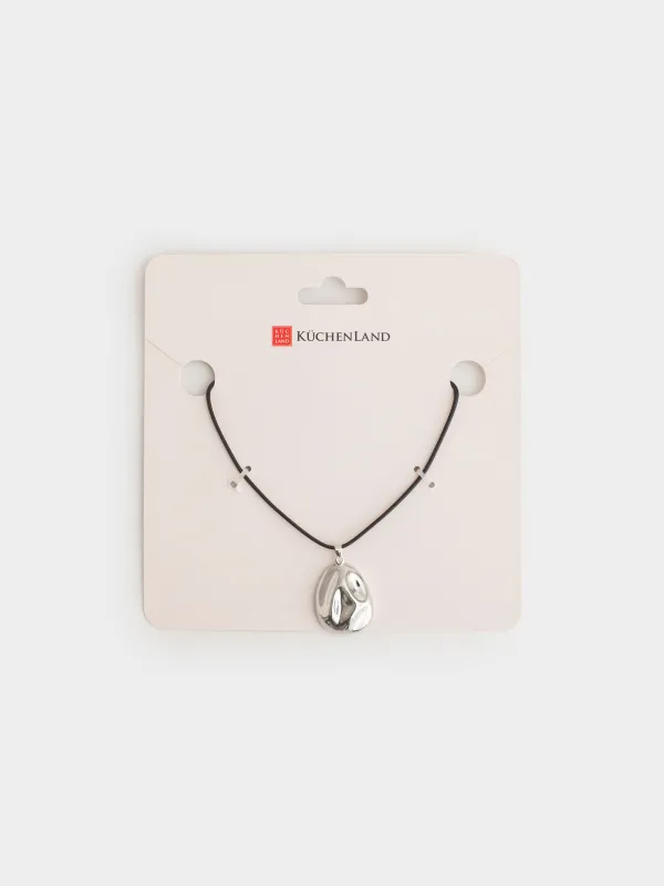 Цепочка-шнурок, 1 м, металл/полиэстер, серебристая, Кулон, Jewelry, image-3