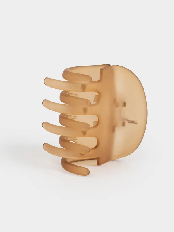 Заколка для волос, 6 см, пластик/металл, коричневая, Крабик, Hair basic, image-4