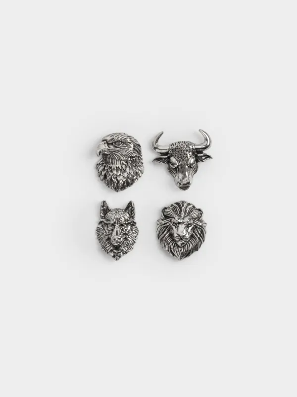 Набор для виски, 2 перс, 6 пр, в коробке, стаканы/шармы, стекло Р/металл, Звери, Lux elements, image-2