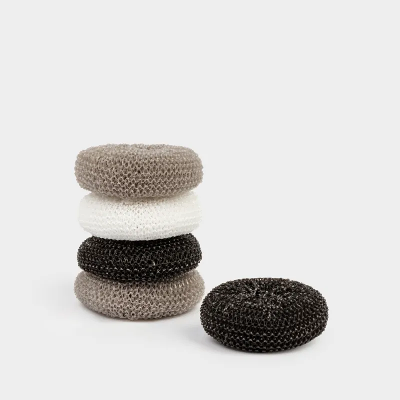 Губка для уборки, 8 см, 5 шт, полипропилен, черная/серая/белая, Black clean