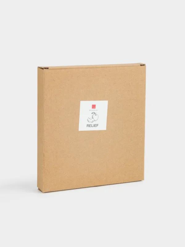 Блюдо, 19х17 см, керамика D, молочное, в крапинку, Яблоко, Relief, image-5