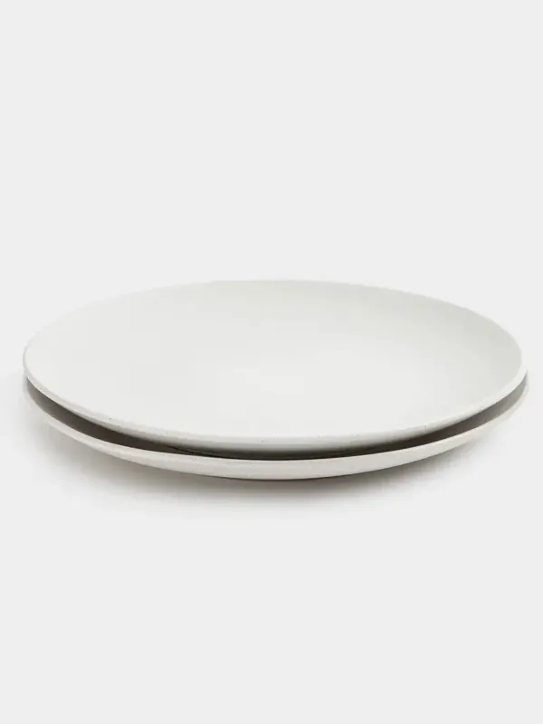 Түскі ас тәрелкесі, 27 см, 2 дана, керамика, сүт түстес, дақты, Particle, image-1