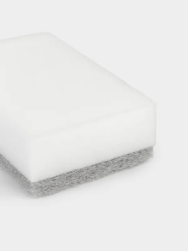 Губка меламиновая, 3 шт, с абразивной вставкой, бежевая, Clean, image-3