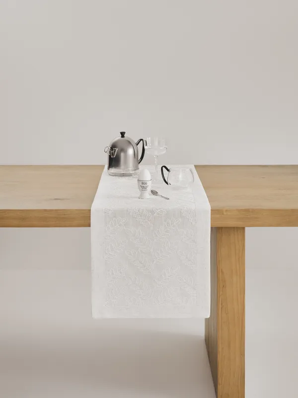 Дорожка настольная, 40х160 см, полиэстер, молочная, Листья, Fall foliage, image-2