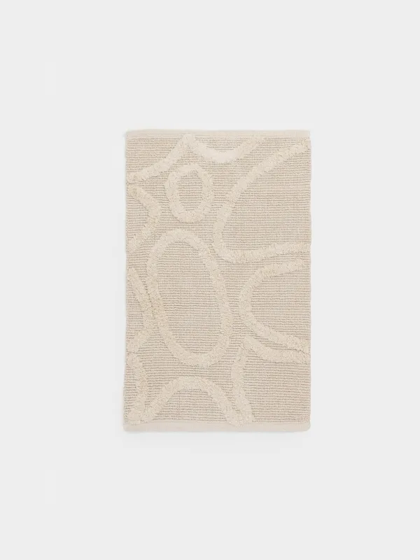 Кілемше, 50x80 см, тайғанамайтын, мақта, бежевый, Геометриялық, Textured, image-0