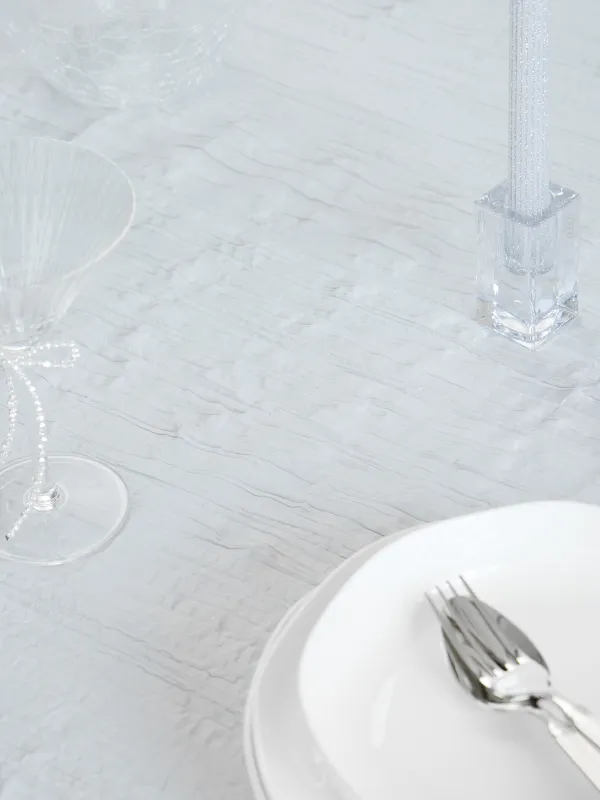 Дастархан, 160х160 см, полиэстер, ашық сұр, Мыжылған әсер, Dented, image-2