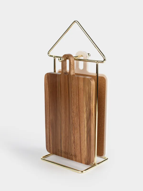 Ас үй ыдыстарының жиынтығы, 2 зат, тұғырда, ағаш/болат, Үй, Course, image-1