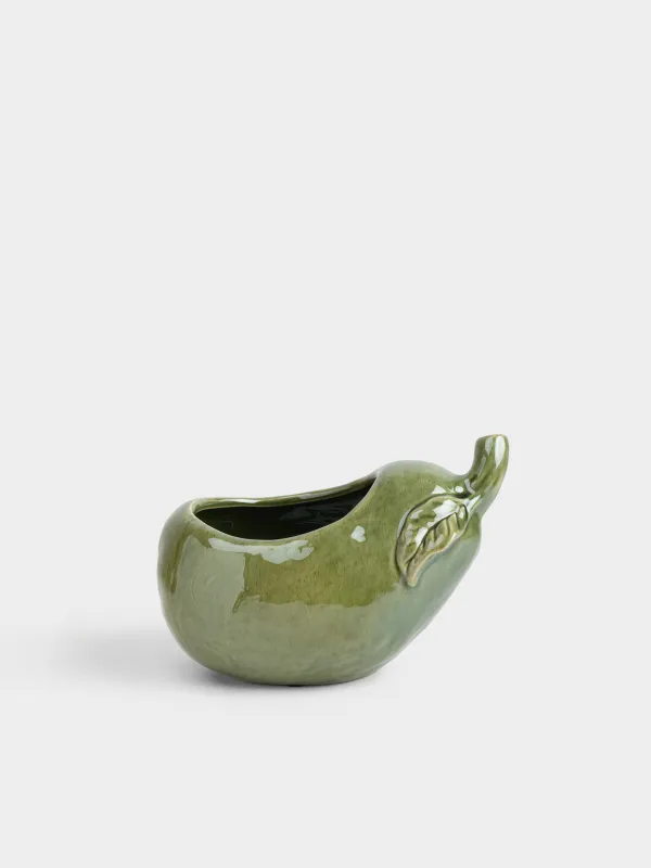 Кәмпит ыдысы, 22х16 см, 1,3 л, керамика, жасыл, Алмұрт, Fruit garden, image-0