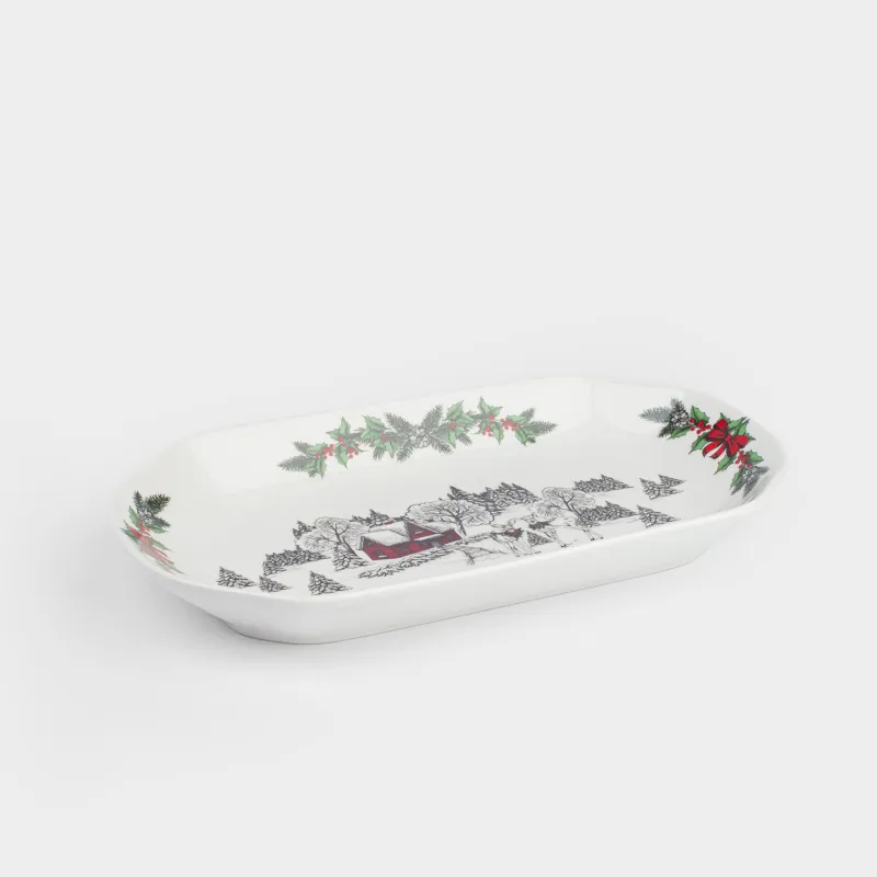 Ыдыс, 31х17 см, фарфор N, ақ, Ормандағы үй, Forest house