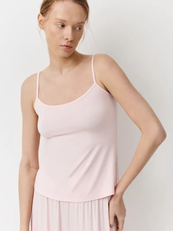 Әйелдерге арналған топ, үйге арналған, өлшемі S, белдіктері бар, бамбук/эластан К, қызғылт, Elodie, image-0