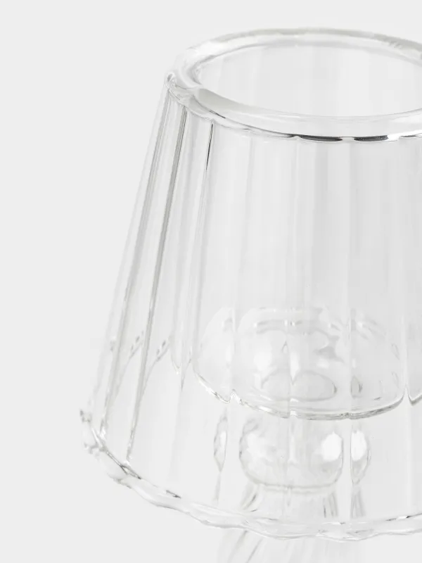 Подсвечник, 17 см, для чайной свечи, на ножке, стекло Б, Торшер, Clear, image-2