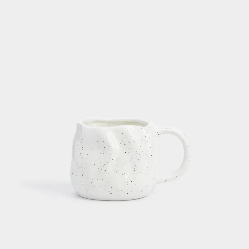 Саптыаяқ, 450 мл, керамика, сүт түстес, дақты, Жиегі тегіс емес, Crumple speckled