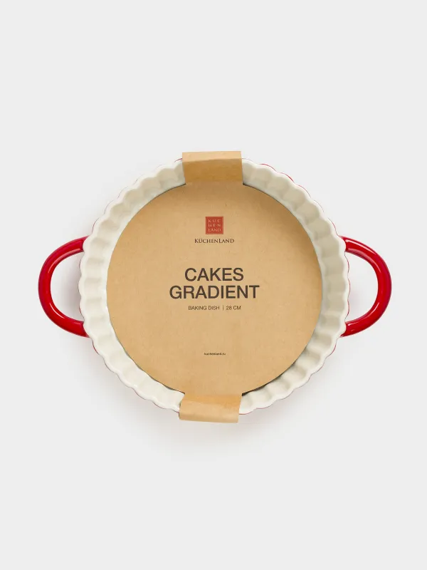 Форма для запекания, 28 см, керамика, круглая, бордовая, Градиент, Cakes gradient, image-8
