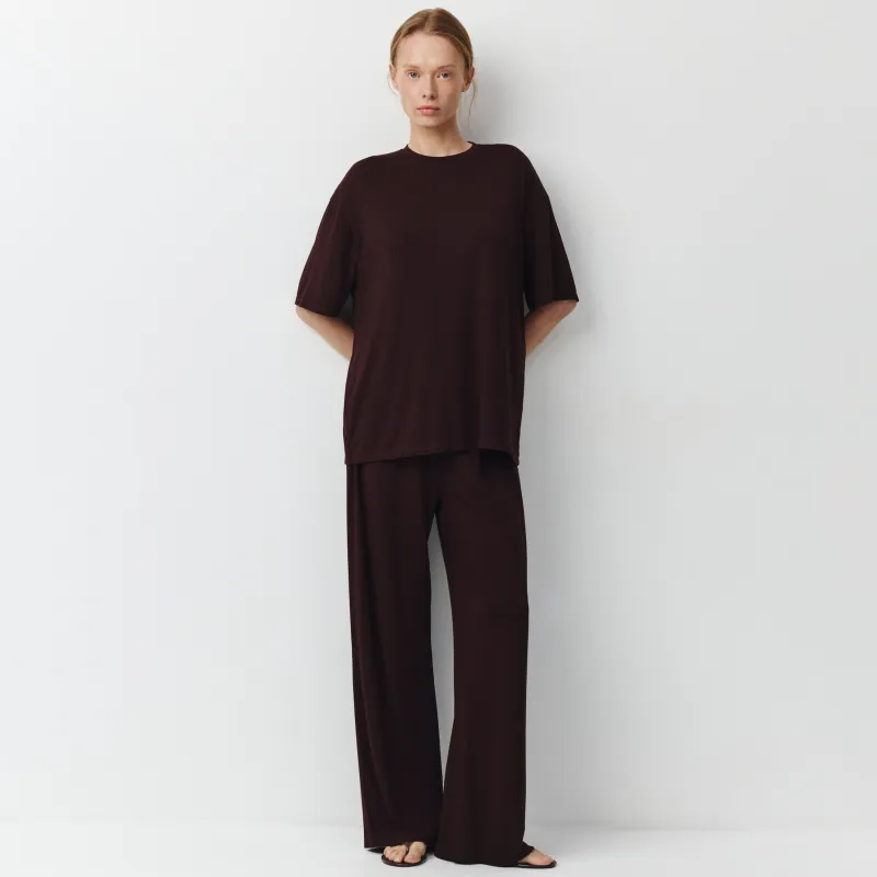 Әйелдер шалбары, үйге арналған, өлшемі L, бамбук/эластан К, қоңыр, Elodie