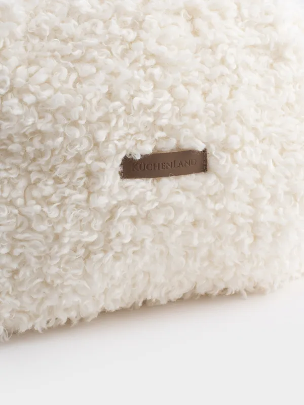 Косметичка, 27х17 см, искусственный мех, молочная, Curled, image-2