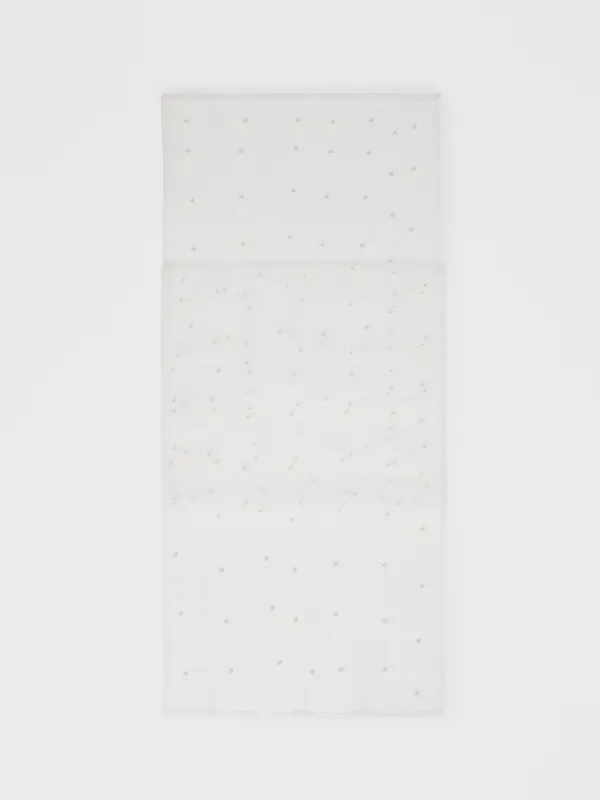 Үстел төсеніші, 40х160 см, полиэстер/пластик, ақ, Інжулер, Pearl Antarctica, image-0