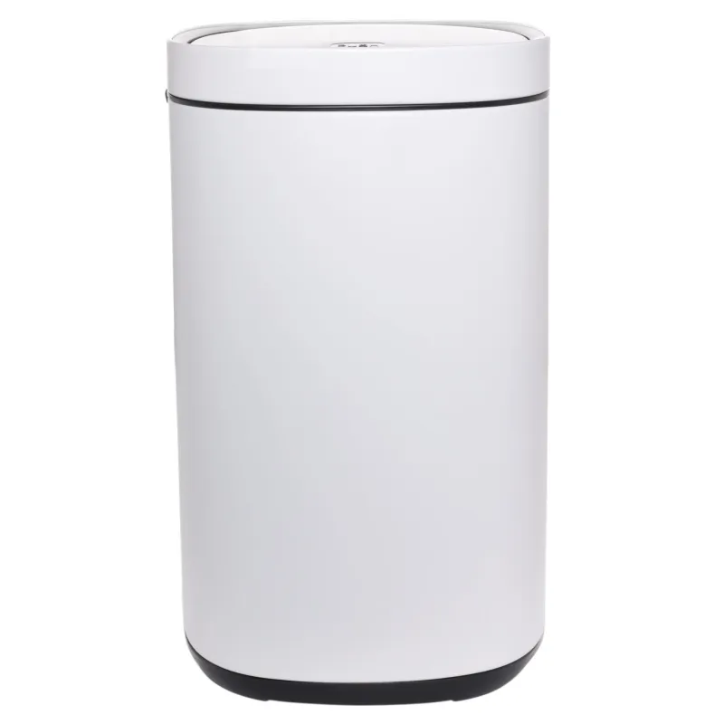 Қоқыс шелегі, 30 л, қақпақты ашу түймесі бар, металл / пластик, ақ, жалпы АҚ, image-1