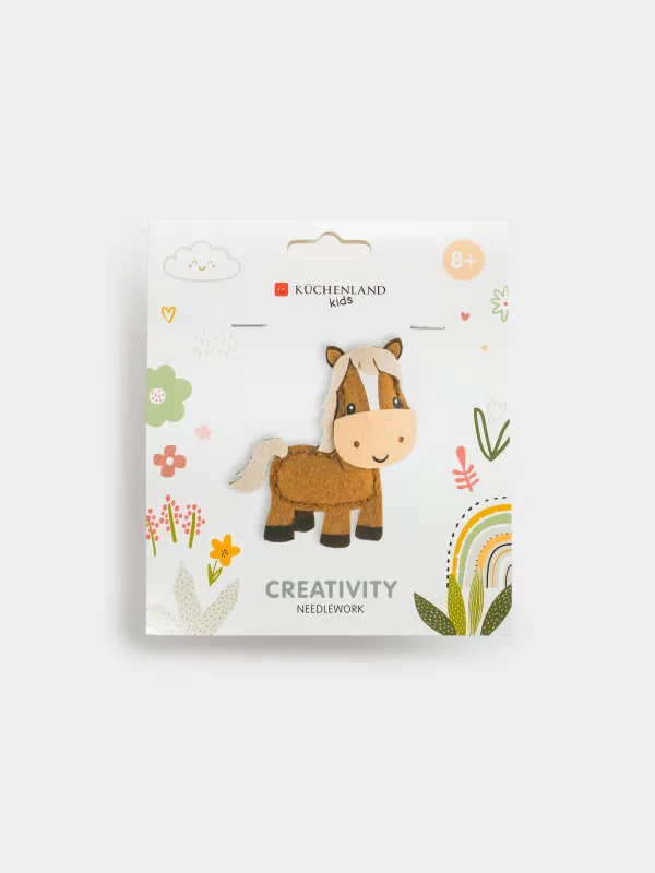 Набор для творчества, 13х15 см, рукоделие, подвеска, фетр/хлопок, Лошадка, Creativity, image-0