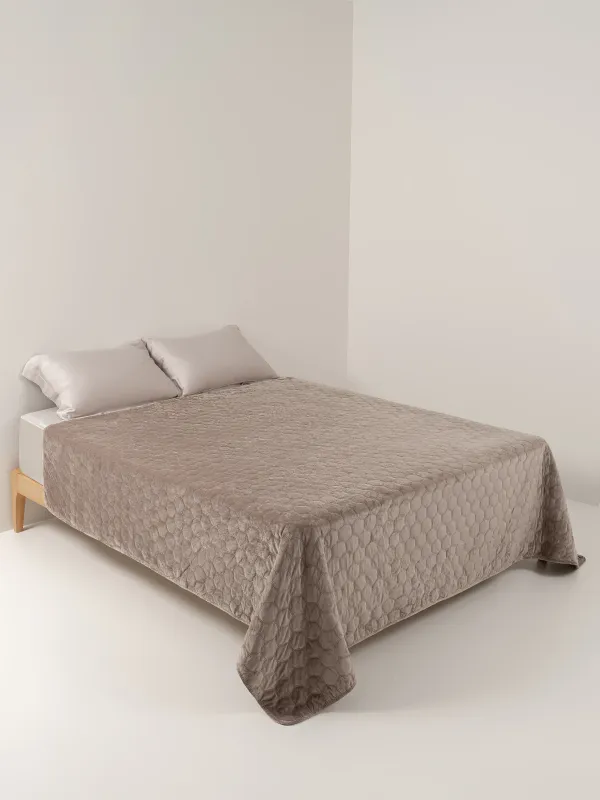 Төсек, 220х240 см, төсеніш, барқыт/микрофибра, қоңыр, Бал, Lion, Stitch velvet, image-1