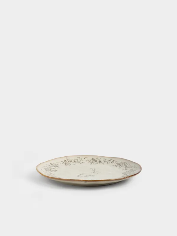 Тарелка обеденная, 27 см, Заяц с цветами, Rustic Easter, image-3