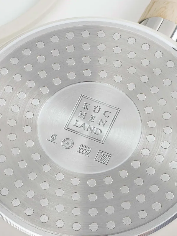 Шөміш, 16 см, 1,3 л, қақпағы бар, қапталған, алюминий, сүт түсті, Sentimentality, image-6