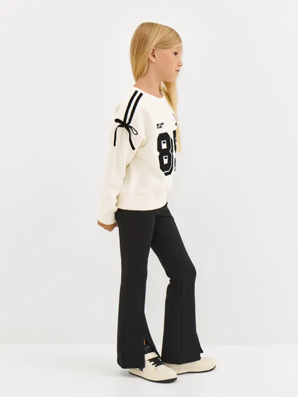 Балалар свитшоты, өлшемі 122 см, қыздарға арналған, бантиктері бар, мақта, сүт түстес, Romana, image-3